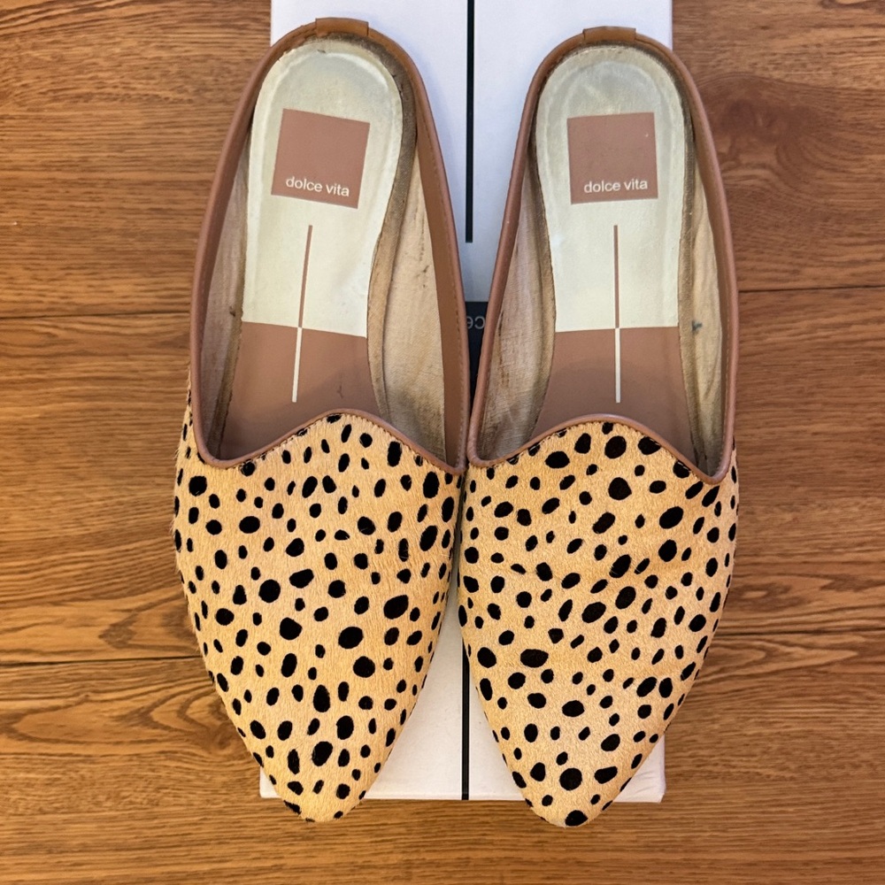 Dolce Vita Tan and Black Spotted Loafers